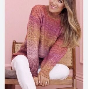 Lauren Conrad Cable-Knit Sunset Chunky Gradient Sweater